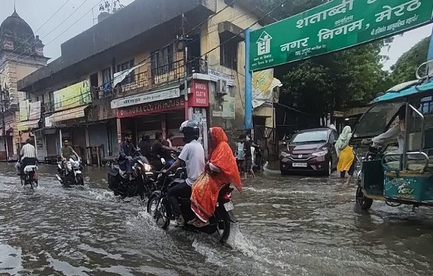 Mawana market Meerut waterlogging
